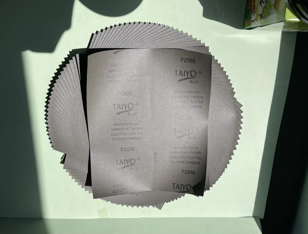 TAIYO Blue waterproof silicon carbide sandpaper sheets